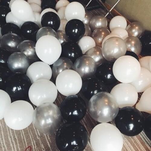 30pcs/lot 2.2g Black White Silver Latex Balloons Birthday Wedding Party Decorations Air Helium balloons Kids Gifts baloons