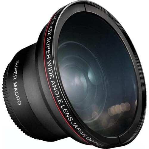 58MM 0.43x Wide Angle Lens + Macro Lens for Cannon 750DD/350D / 400D / 450D / 500D /1000D/ 550D / 600D /1100D 1300D 18-55MM Lens