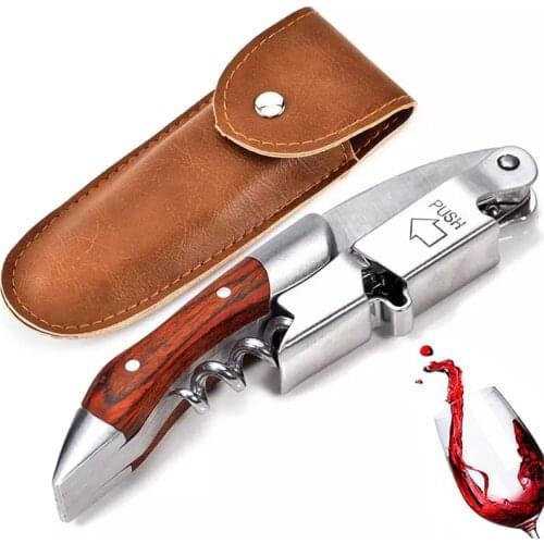 Waiters Corkscrew All-in-one Wine Opener Professional Wine Corkscrew with Bottle Opener Foil Cutter and PU Bag, Vacuum Stopper