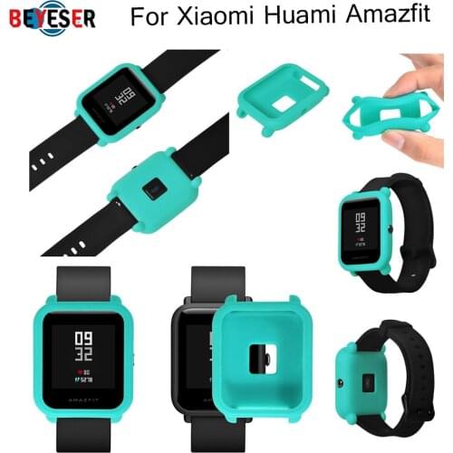 Silicone Protect Watch cases Cover rubber band cover Protect Shell For Xiaomi Huami Amazfit Bip Youth Silicone Protective Case