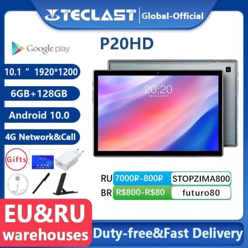 Newest Teclast P20HD Tablet Android 10 Tablets PC 4G LTE 10.1 inch 4GB RAM 64GB ROM 1920x1200 SC9863A Octa Core Tabletas GPS