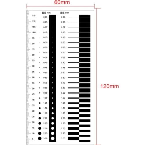 Point Line Gauge Film Soft Ruler Area Stain Comparison Card Highly Transparent PET Ruler for Factory QC Benchmark Test