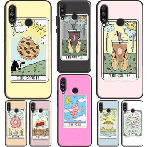 CAKE COFFEE The Boba Tarot Card Silicone Case For Huawei P30 P40 P20 Lite Mate 10 20 Pro P Smart 2019 Z 2021 Phone Cover