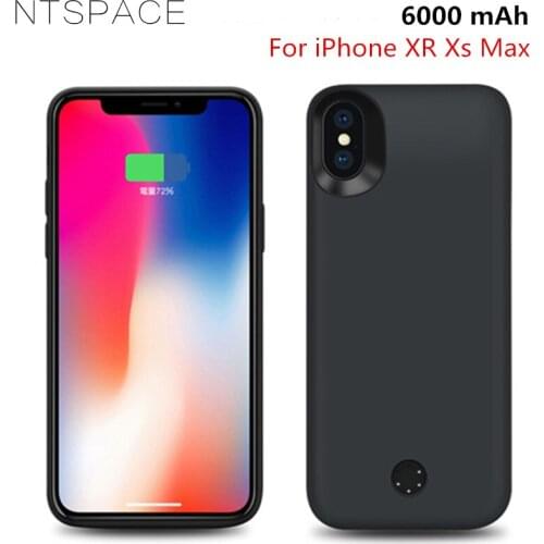 NTSPACE 6000mAh External Battery Charger Cases For iPhone XR Power Bank Charging Cover For iPhone XS Max Battery Charging Cases