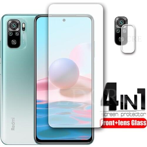 2Pcs For Xiaomi Redmi Note 10 Glass Tempered Screen Glass For Xiaomi Redmi Note 10 Pro Len Camera Glass For Redmi Note 9T 5G 9T