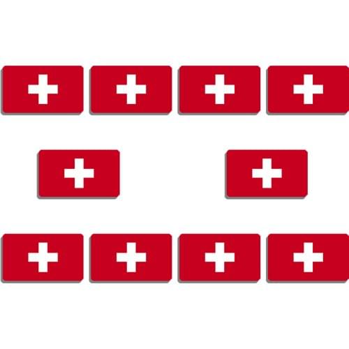 10Pcs Swiss Flag Brooch Switzerland Acrylic Flag Lapel Pin For Women And Men Patriotic Backpacks Clothes Decor Party Badges