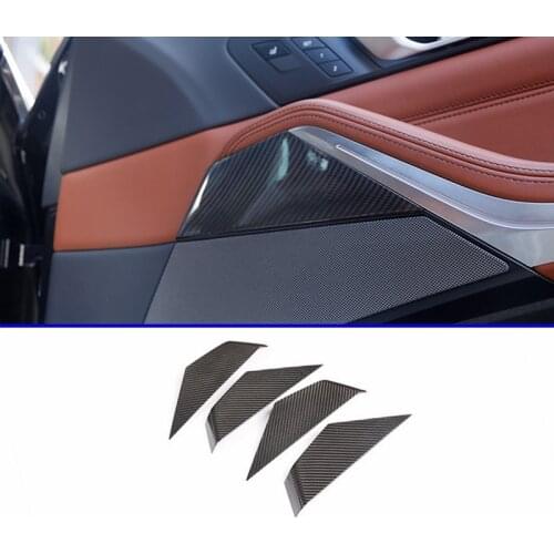 4pcs Real Carbon Fiber For BMW X5 G05 X7 G07 2019 Car Interior Door Decorative Panel Trim Car Accessories