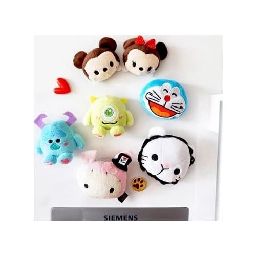 5 pieces/ lot)Cute cartoon characters plush fridge magnet