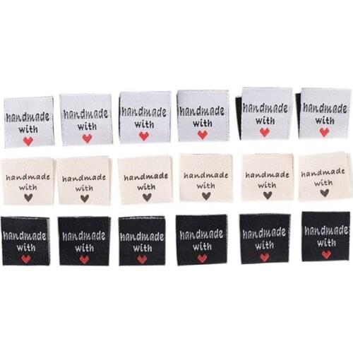 50pcs DIY Flag Labels Handmade With Love Clothing Labels Embossed Tags For Garment Sewing Accessories