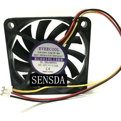 60mm slim fan Free shipping sxdool EC6010L12ER 12V 0.14A 60*60*10mm Cooling Fan 3LINE 60m slim best quality cooling fan