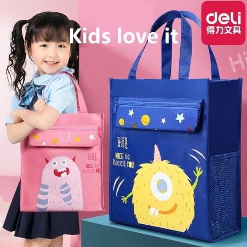 Students Cram Bag A4 Books Side Pockes For Cup Umbrella Pencil Bag In front Large Capacity Oxford Cloth File Folder Kids 73154