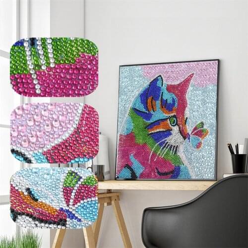 Full Special Shaped Drill 5D DIY Diamond Painting "Cat Butterfly" 5D Embroidery Cross Stitch 5D Home Decoration Gift for Women