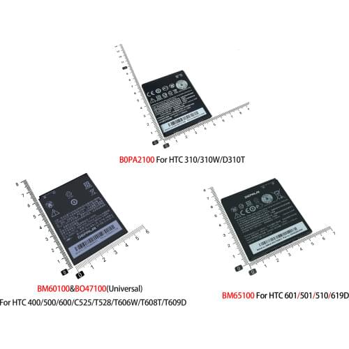 B0PA2100 BM65100 BOPL4100 BOPM3100 BO47100 BM60100 Battery For HTC 526 310 400 500 600 C525 5088 608 609 501 510 700 batteries