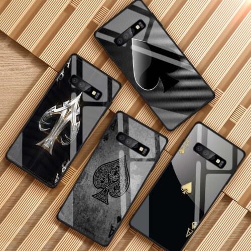 Ace Family Poker Tempered Glass Phone Case For Samsung Galaxy S8 S9 S10 S20 PLUS J6 J8 2018 NOTE 8 9 10 Cover Shell