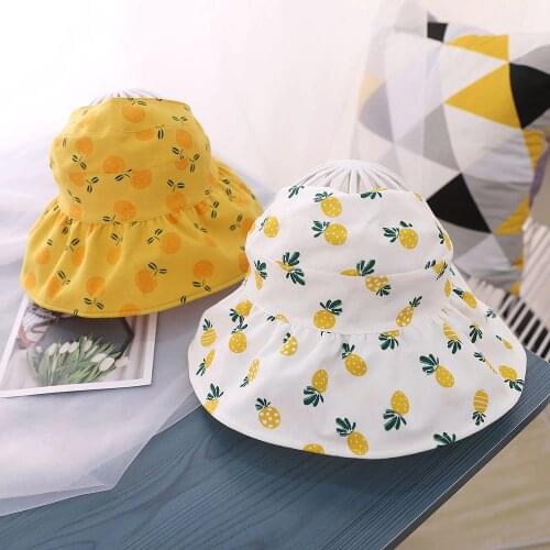 2021 New Fruit Printing Summer Baby Sun Hat Children Outdoor Anti UV Protection Beach Caps Boy Girl Hats For 2-8 Years