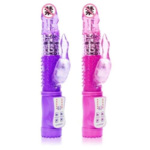 Dual Motor Dildo Rabbit Vibrator 12 Speeds Vibration Rotation Sex Toy for Women G Spot Massager Clitoris Stimulator Sexo S0728
