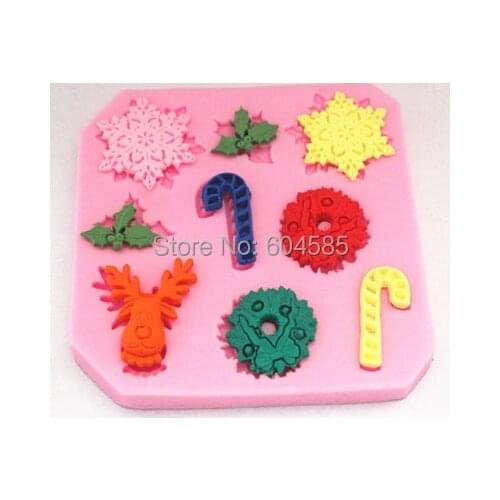 Deer snow cake mold mold silicone kitchen accessories decorative fondant cake baking tools