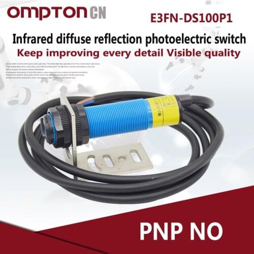Photoelectric Sensors E3FN-DS100P1 PNP NO Infrared diffuse reflection photoelectric switch Response time 2.5ms (1 second=1000ms)