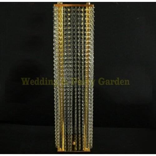 Hot 80cm Tall Gold Wedding Crystal Pillar Wedding Centerpiece 10 pcs
