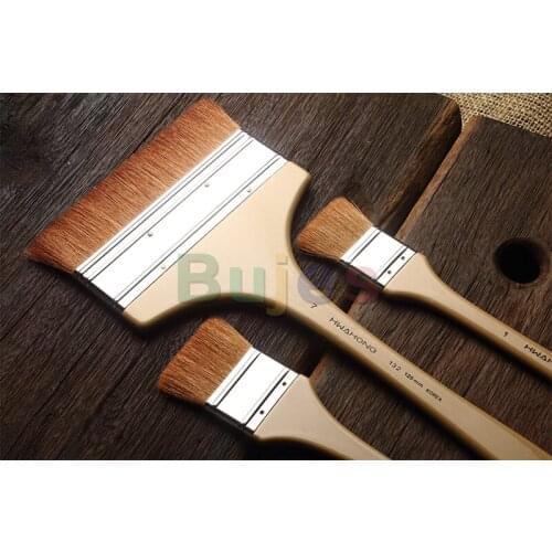 HWAHONG Artist Background Painting Paint Brushes Wide Flat Flat Brush 132 Series,Goat hair, No. 1, 2, 3, 4, 5, 6, 7, 8