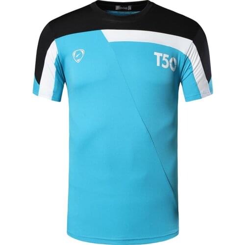 Jeansian Sport Tee Shirt Tshirt T-shirt Running Gym Fitness Workout Football Short Sleeve Dry Fit LSL135 Blue