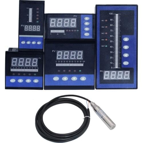 1 set water level controller with 5M level sensor liquid depth transmitter sensor water depth controller with 4 relay output