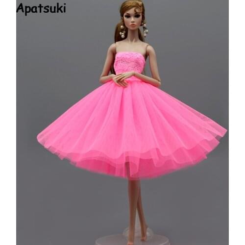 Sweet Pink Fashion Ballet Dress For Barbie Doll Outfits Party Dress Gown Vestidoes Clothes For Barbie Dolls 1/6 Doll Accessories