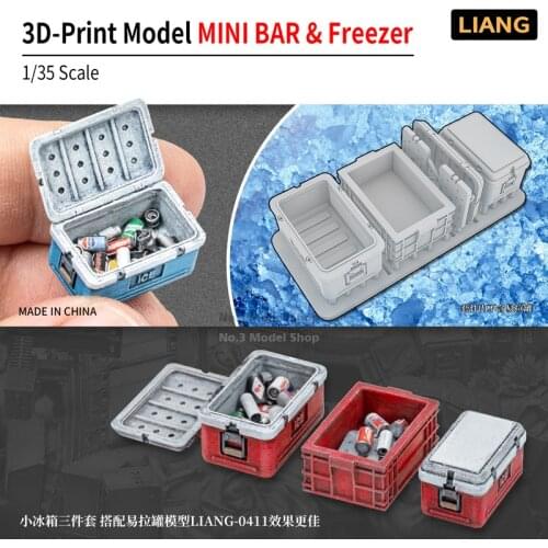 Miniature 1/35 3D-Print Model MINI BAR & Freezer Modern military Model Scene making Accessories