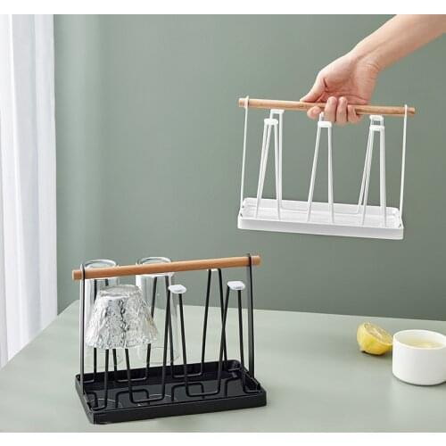 Multifunction Cup Holder Cup Dryer With Silicone Protective Cover Kitchen Gadgets Home Wine Glass Storage Rack With Drain Tray