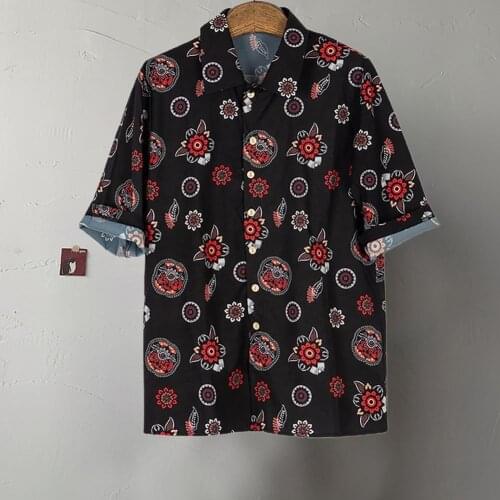 2021 Summer Flower Print Mens Hawaiian Shirt Printed Short Sleeve Big Us Size Hawaii Flower Beach Floral Patterns
