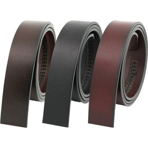 Retro Mens Belt Pure Cowhide Belt Strap No Buckle Genuine Leather Belts Automatic Buckle Belt For Men High Quality Belt 125cm