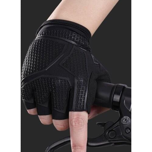 Non-slip Half Finger Gloves with Wrist Wrap Support Padded Fitness Short Open Finger Glove for Riding Sports Summer MC889