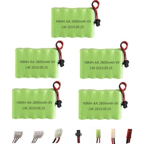6v 2800mah NiMH Rechargeable Battery For Rc toys Boat Cars Tanks Trucks Guns Parts Ni-MH AA 6v 700mah Batteries Pack 5PCS