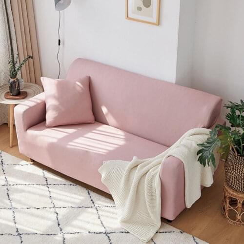Simple Style Solid Color 1/2/3/4 Seater Sofa Cover Elastic Sofa Covers Universal All-inclusive Slipcovers For Living Room F8574