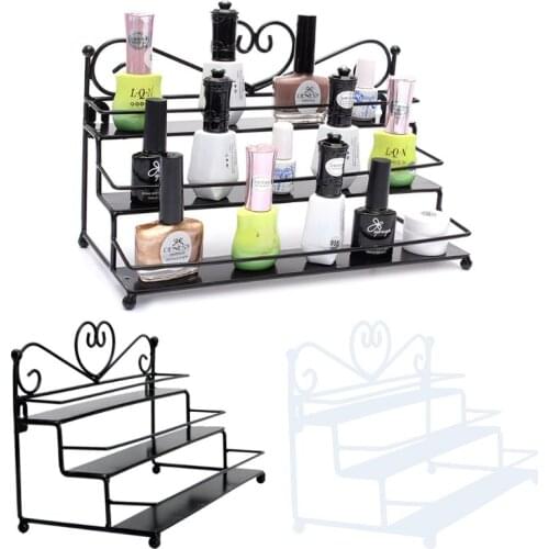 Nail Polish Organizer Table Top 3 Tier Display Rack Storage Design Holder Metal