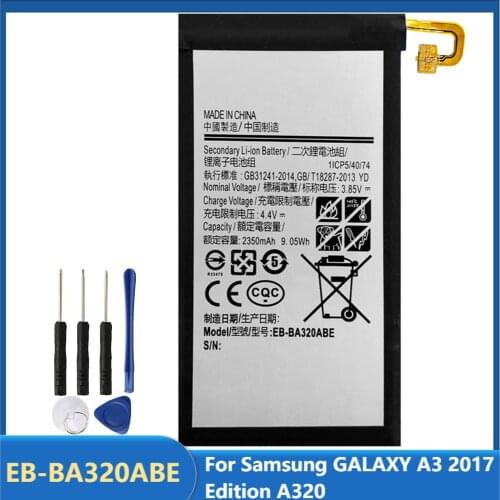 Original Replacement Phone Battery EB-BA320ABE For Samsung GALAXY A3 2017 Edition A320 Rechargeable Batteries 2350mAh