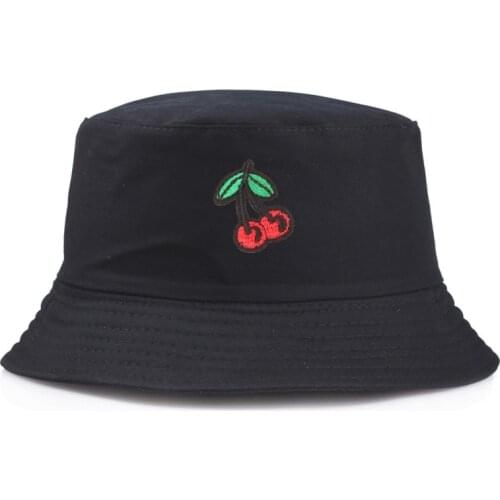 2020 New Fruit Cherry Bucket Hats For Girls Women Reversible Fisherman Hat Panama Bob Hat Summer Sun Hat
