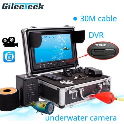 WF09 30M Portable Underwater Fishing Camera with Carrying Case for Sea/River Fishing 30M Cable with 8GB Recording card