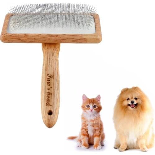Dog/Cat Grooming Brush Wooden Dog Brush Shampoo Tool for Pet Beauty and Massage Soft Pad Pet Bath Brush Comb Gift for Your Pet