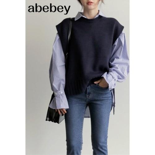 Plus size knitted vest Loose Spring Autumn Women Vest Sweater Vest Pullover Sleeveless Female Vest oversize womens vest maxi