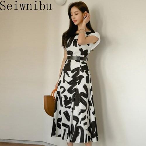 Summer Retro Print Sleeveless Tank Dress Women 2020 New Belted A-line Dresses OL Bohemian Style Swing Beach Vestidos