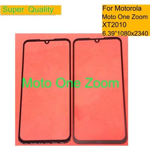 10Pcs/lot For Motorola Moto One Zoom XT2010 Touch Screen Front Outer Glass Panel Lens For Moto One Zoom LCD Front With OCA Glue