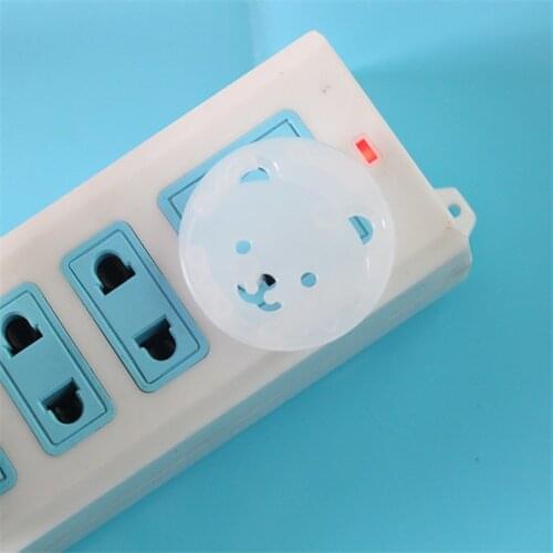 Electrical Outlet Protection Bear EU Power Socket From Children Baby Safety Anti Electric Shock Plugs Protector Cover 10Pcs
