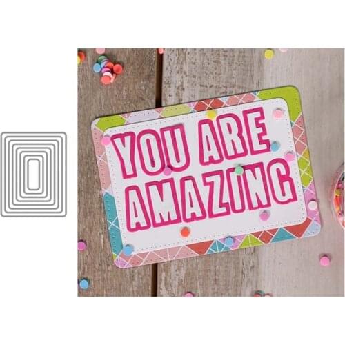 2021 Multiple Rectangle Metal Cutting Dies Stencil Craft Die Cut Make Mould Decoration Template for Scrapbooking Design Model
