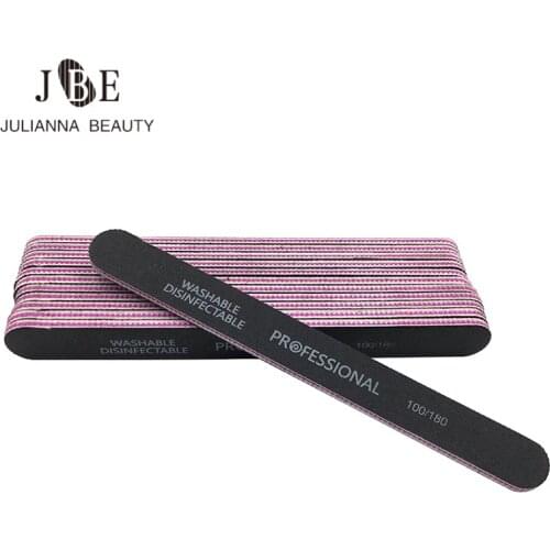 25Pcs Nail File Strong Thick Nail Buffer Sandpaper Sanding 100/180 Pedicure Nail Art UV Gel Polisher Nail Beauty Tool