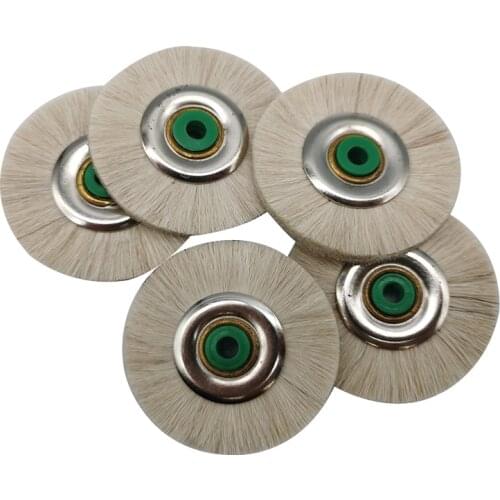 5Pcs Dental Laboratory Materials Latch Polishing Brush Wheel Rotary Tools Lab White Goat Hair Buff 48mm Micro Motor Dentistry