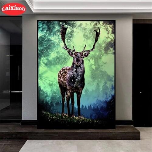 5D DIY Diamond Embroidery Abstract animal art, deer Picture Rhinestone Diamond Painting Cross Stitch Mosaic New Arrival Wall Art