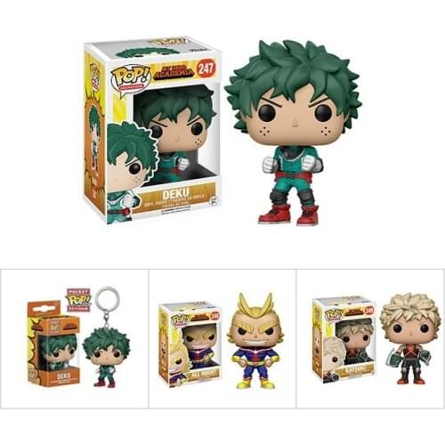 Anime My Hero Academia Pendant Keychain Midoriya Izuku Bakugou Katsuki PVC Trendy Key Chains for Men Women Fashion Jewelry Gifts