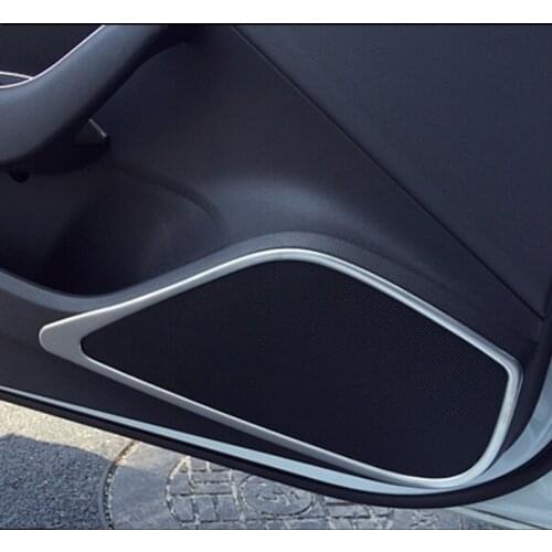Car Door Stereo Speakers Frame Decorative Cover Trim 4pcs For Audi A3 8V 2013-2018 Stainless Steel Car Styling Molding