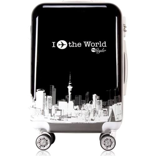 Baggage 20/24 inch rolling spinner wheels scrawl trolley suitcase luggage Bags Man Women ABS+PC travel case Pull Rod trunk Bag